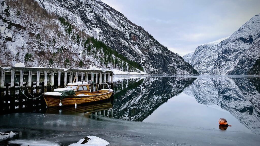 boat, nature, winter